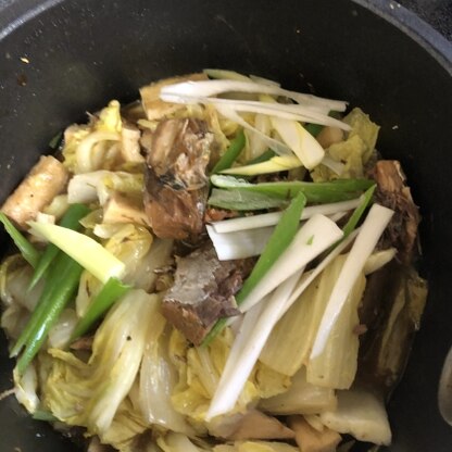 朝食に半量で作りました。白菜で、缶詰の濃い味がちょうど良くなってとてもおいしかったです！ありがとうございました。